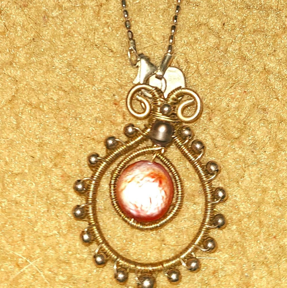 Pretty necklace with silver chain I made